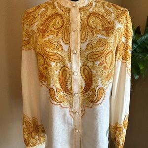 Elegant Gold Paisley Women's Blouse
